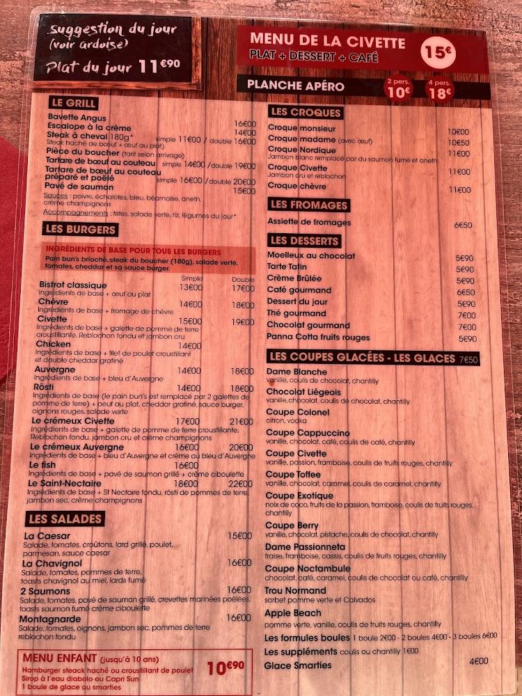 La Civette - Menu Image 2